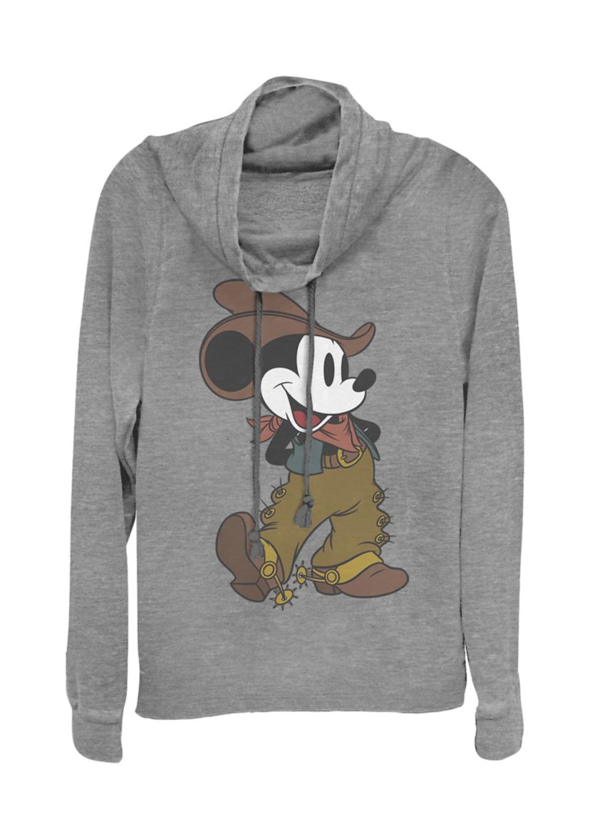 Juniors Licensed Disney Cowboy Mickey Pullover Top
