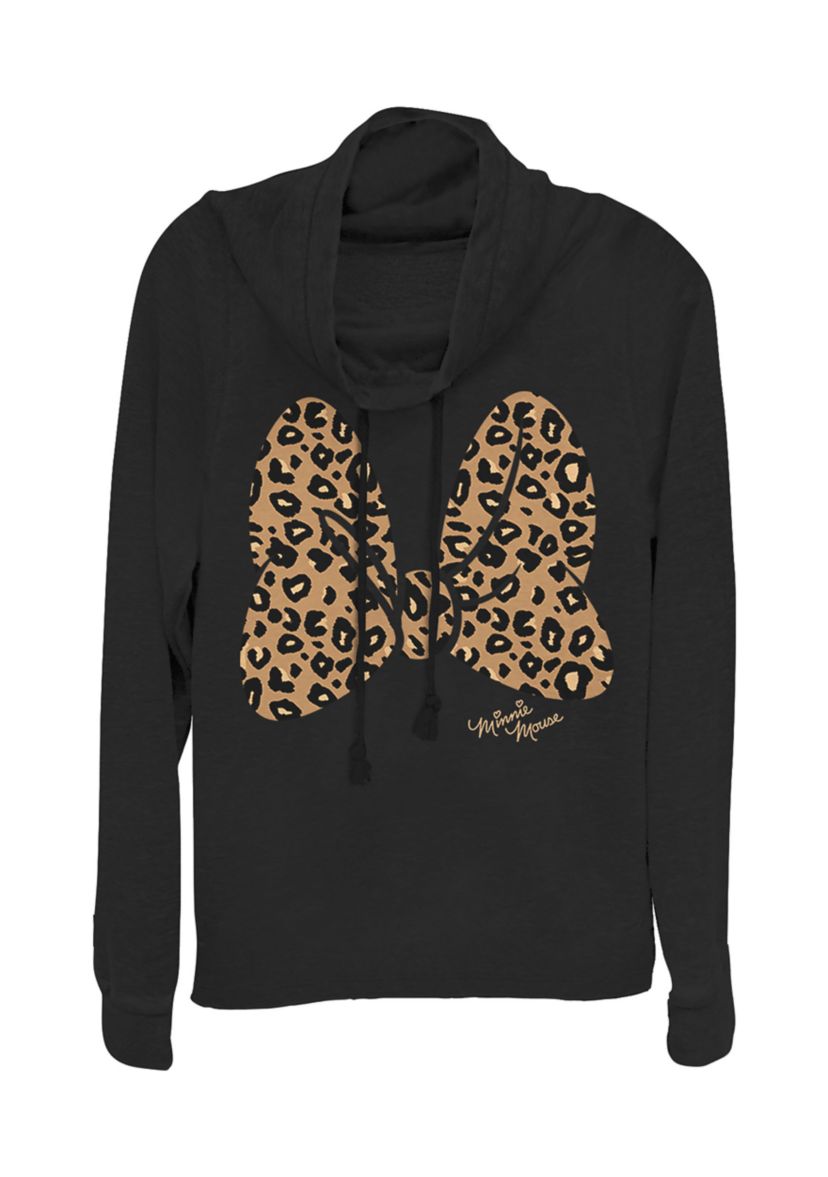 Juniors Licensed Disney Animal Print Bow Pullover Top