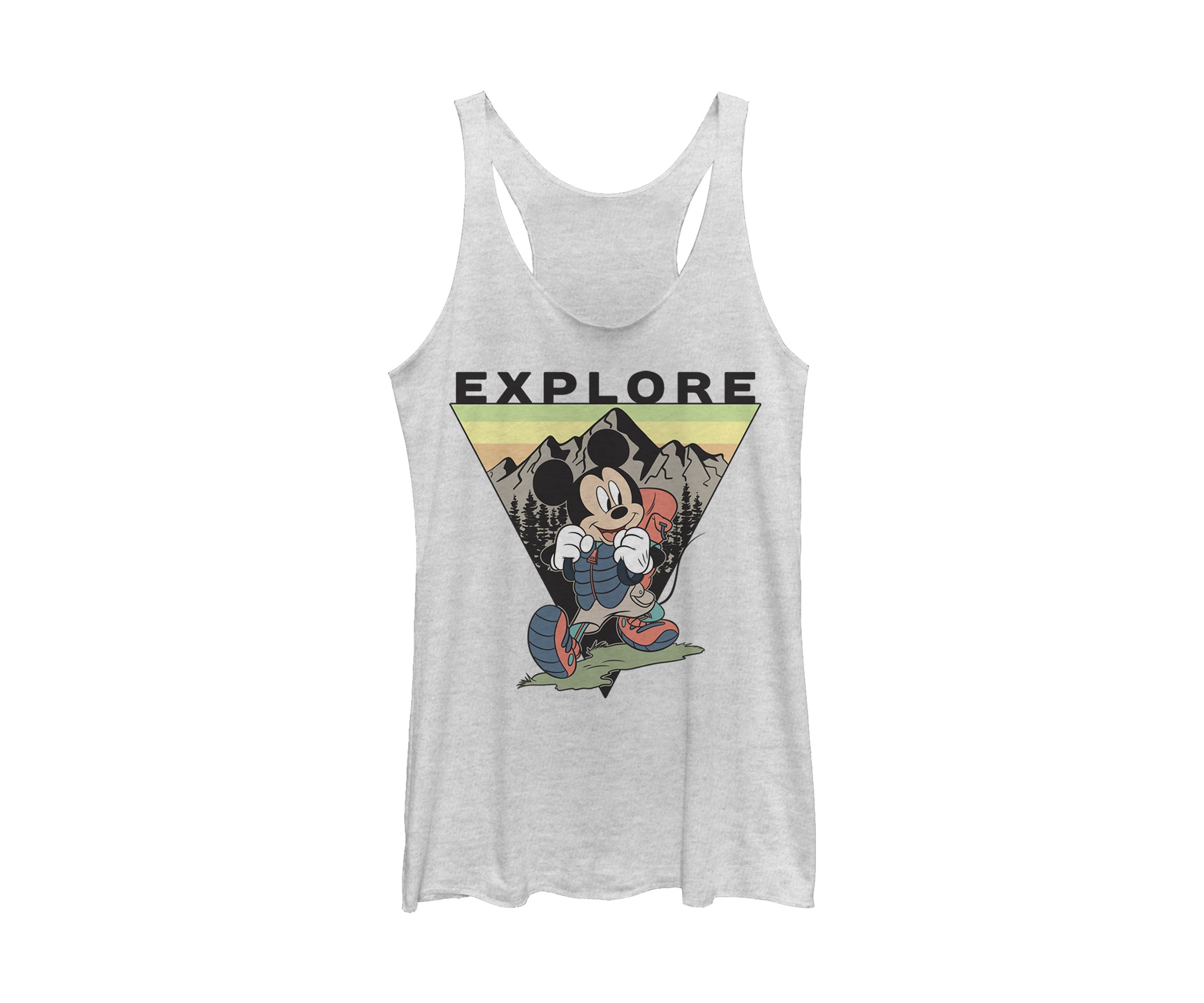 Juniors Licensed Disney Explore Mickey Travel Tank Top