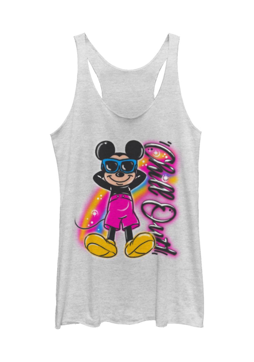 Juniors Licensed Disney Airbrushed Mickey Tank Top