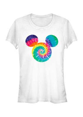 Women's Juniors' Licensed Disney Mickey Tie Dye Fill T-Shirt, White, 2X-Large -  0195273856031