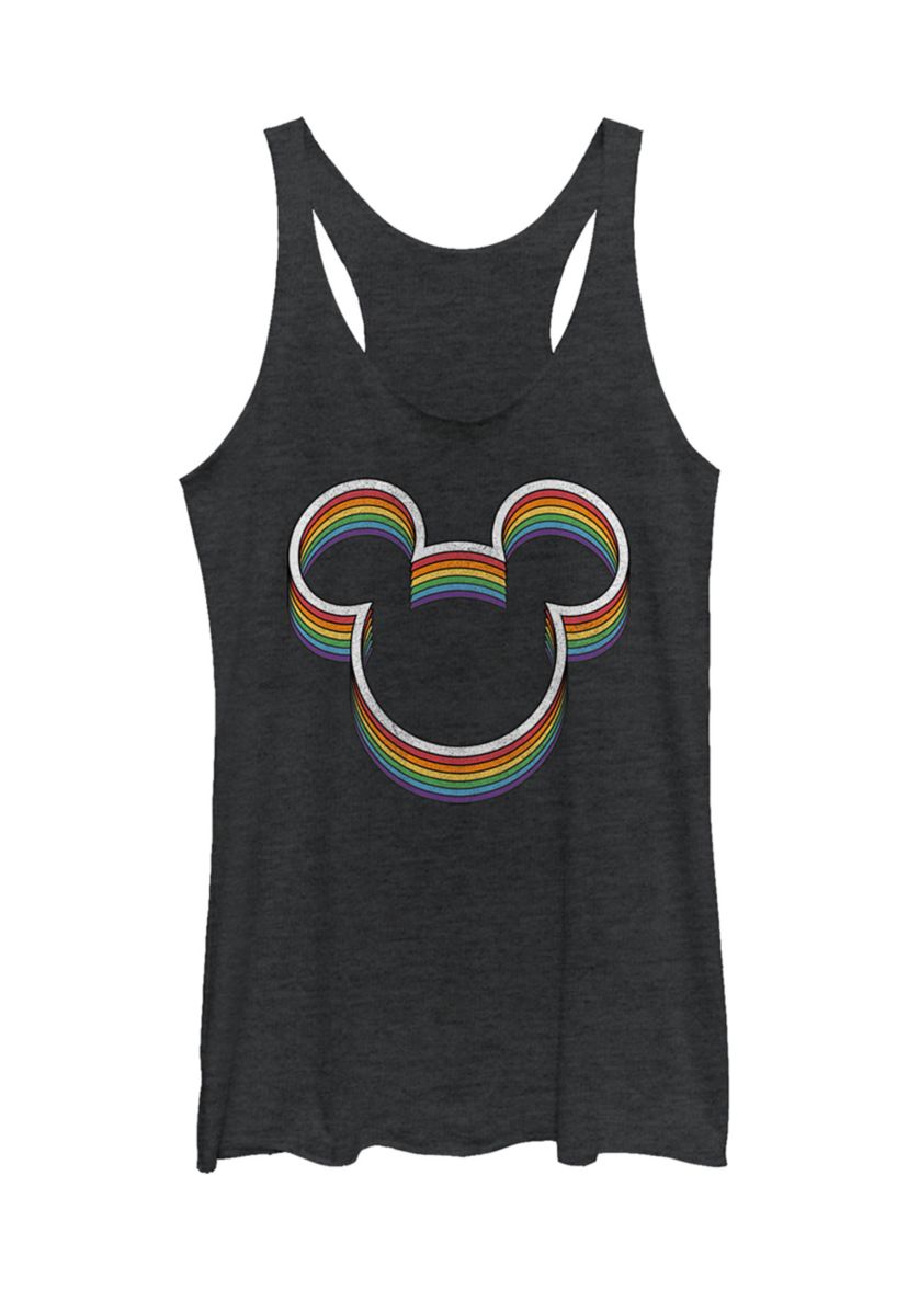 Juniors Licensed Disney Rainbow Ears Tank Top