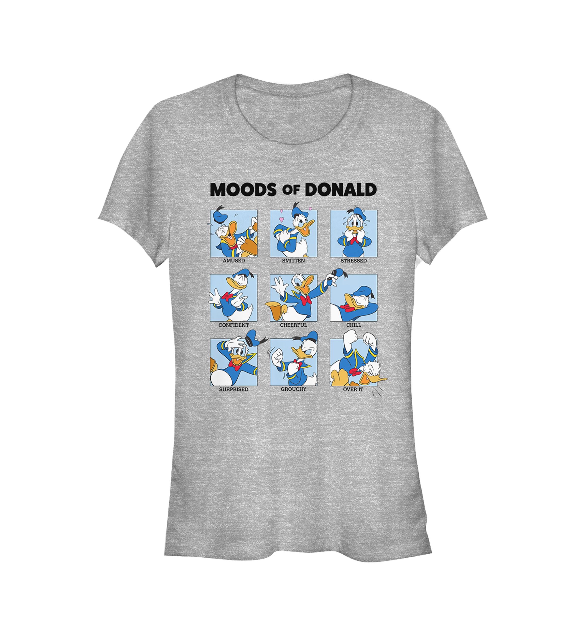 Juniors Licensed Disney Donald Moods T-Shirt