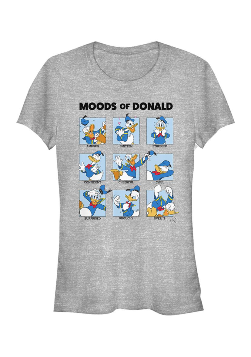 Juniors Licensed Disney Donald Moods T-Shirt