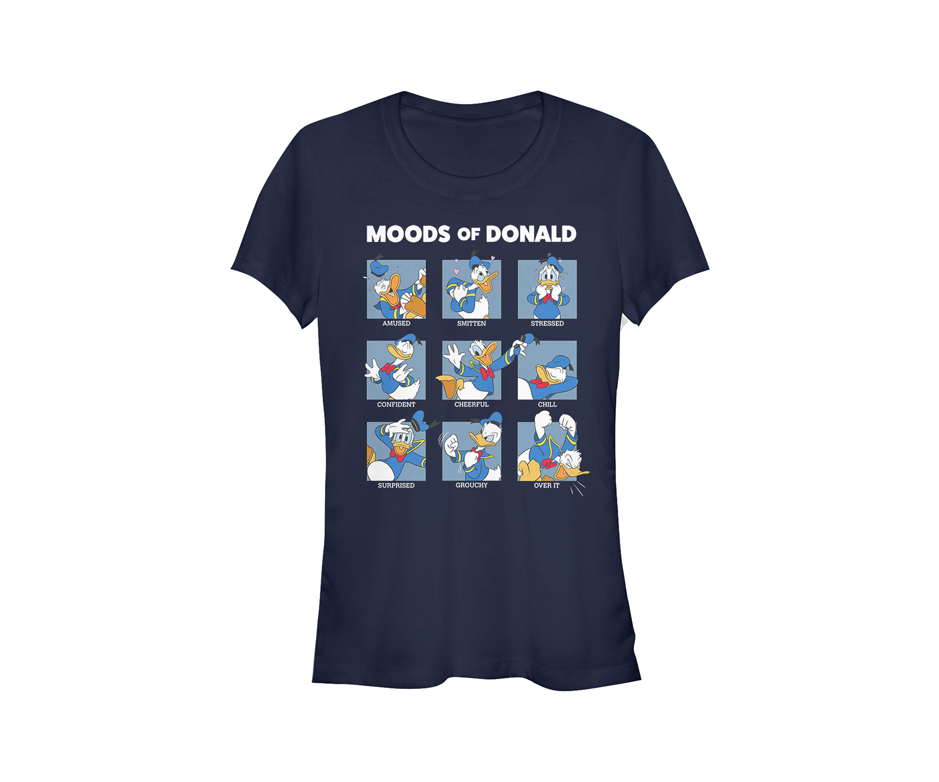 Juniors Licensed Disney Donald Moods T-Shirt