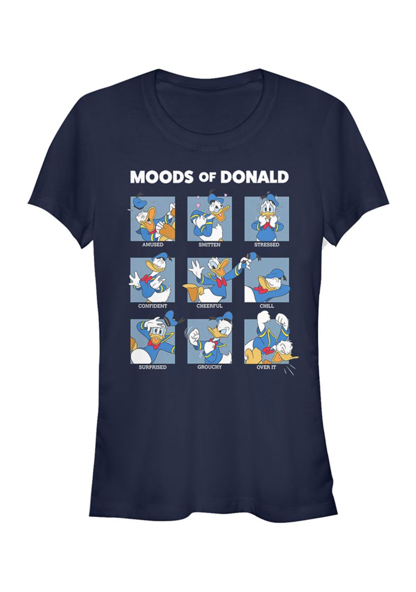 Juniors Licensed Disney Donald Moods T-Shirt