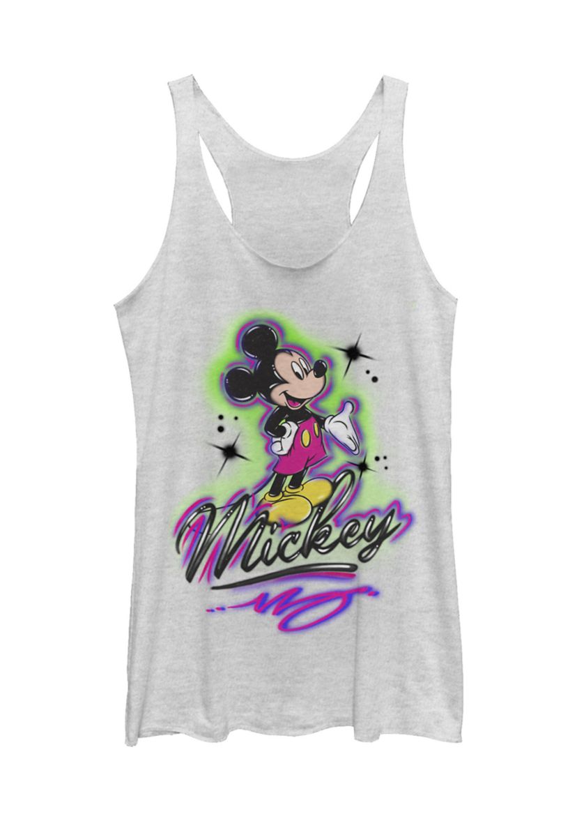 Juniors Licensed Disney Airbrush Mickey Tank Top