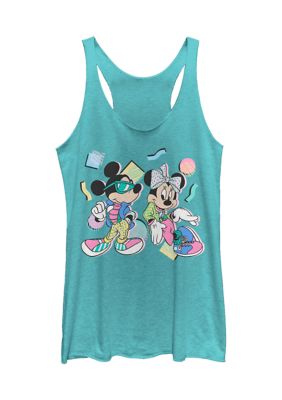 Disney Women's 80s MINNIE MICKEY Graphic Tank Top, Blue, 2XL