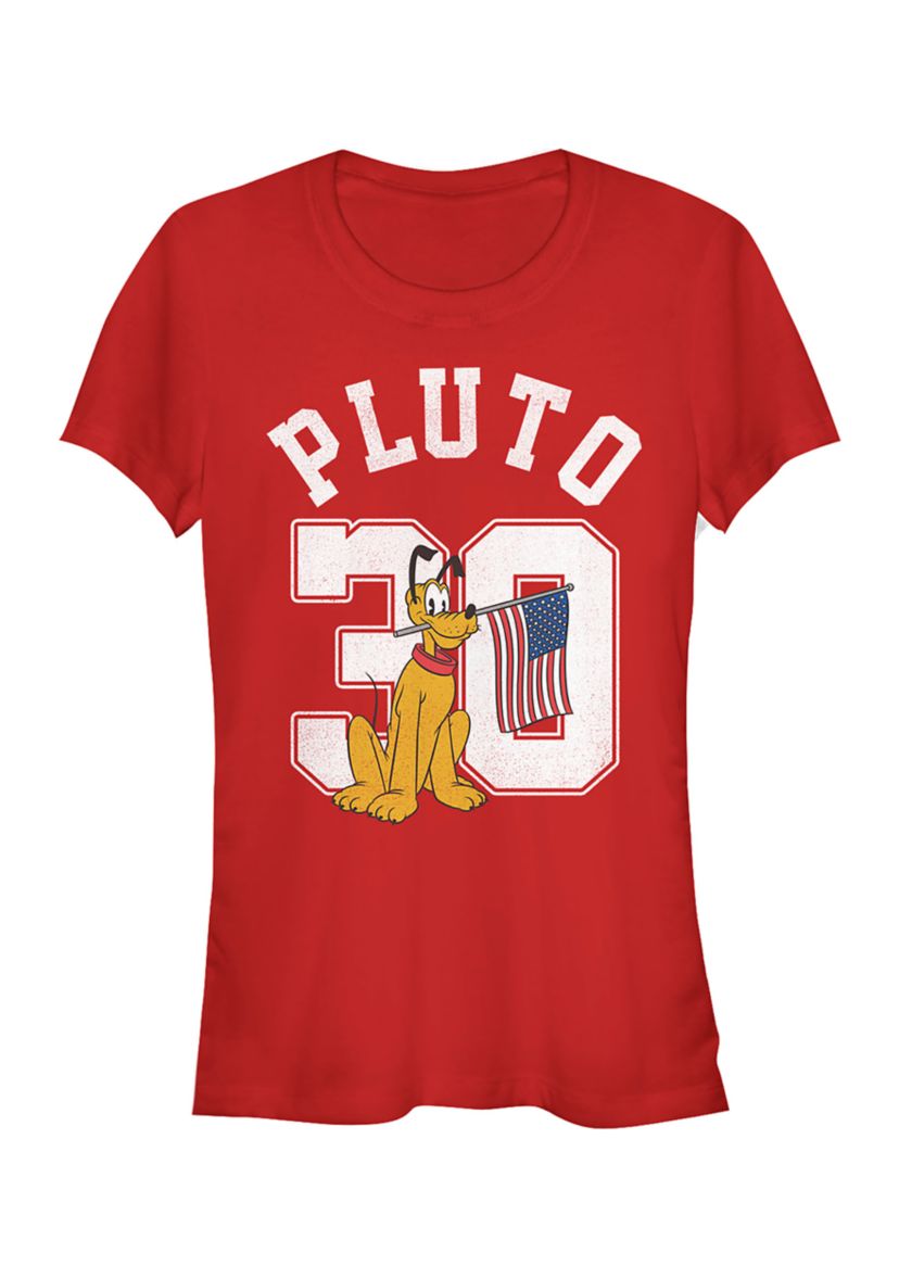 Juniors Licensed Disney Pluto Collegiate T-Shirt