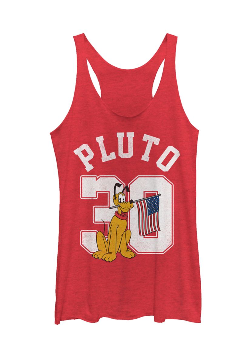 Juniors Licensed Disney Pluto Collegiate Tank Top