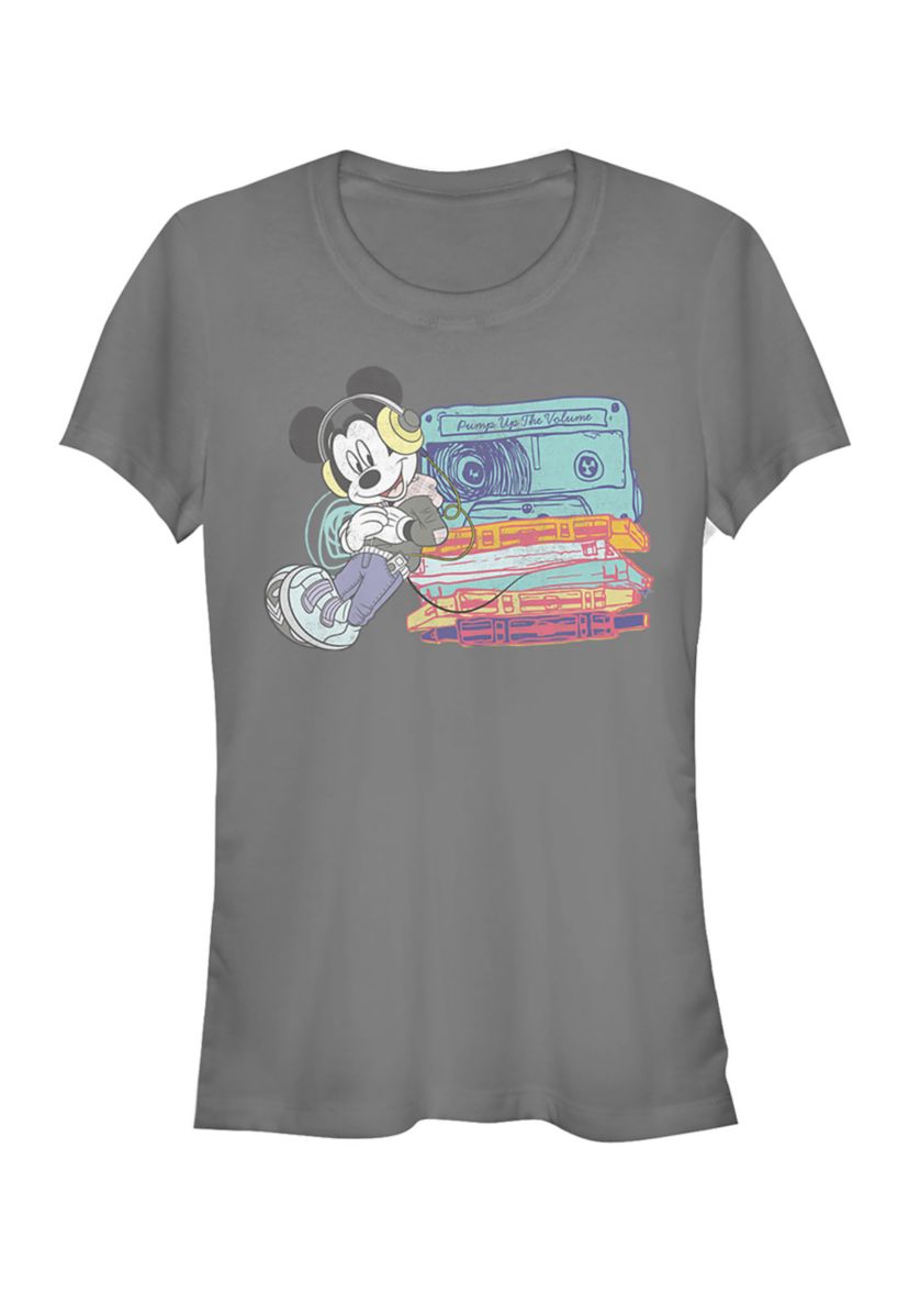 Juniors Licensed Disney Mickey Tapes T-Shirt