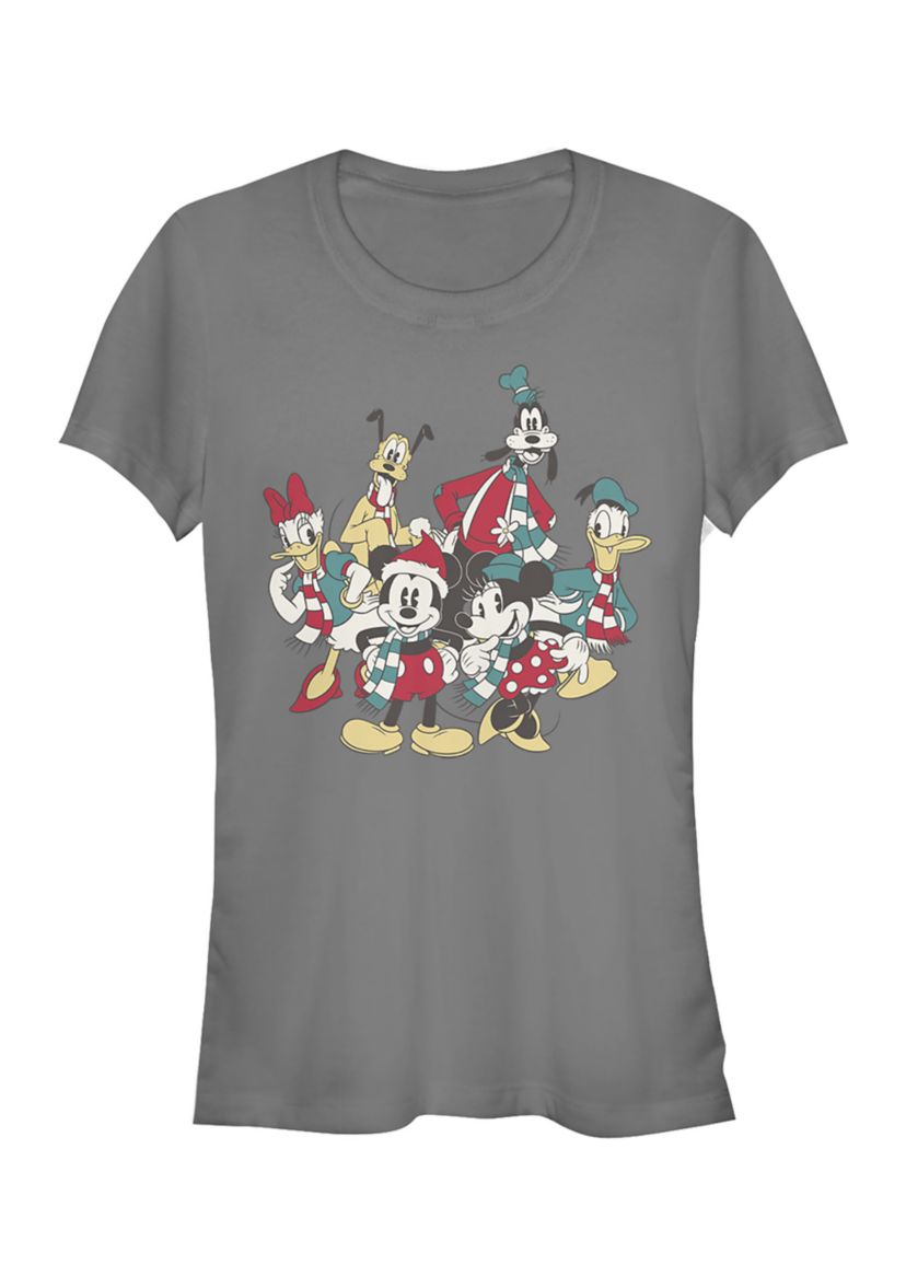 Juniors Licensed Disney Holiday Group T-Shirt