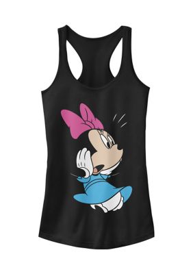 Women's Junior's Licensed Disney Minnie Tank Top, Black, Small