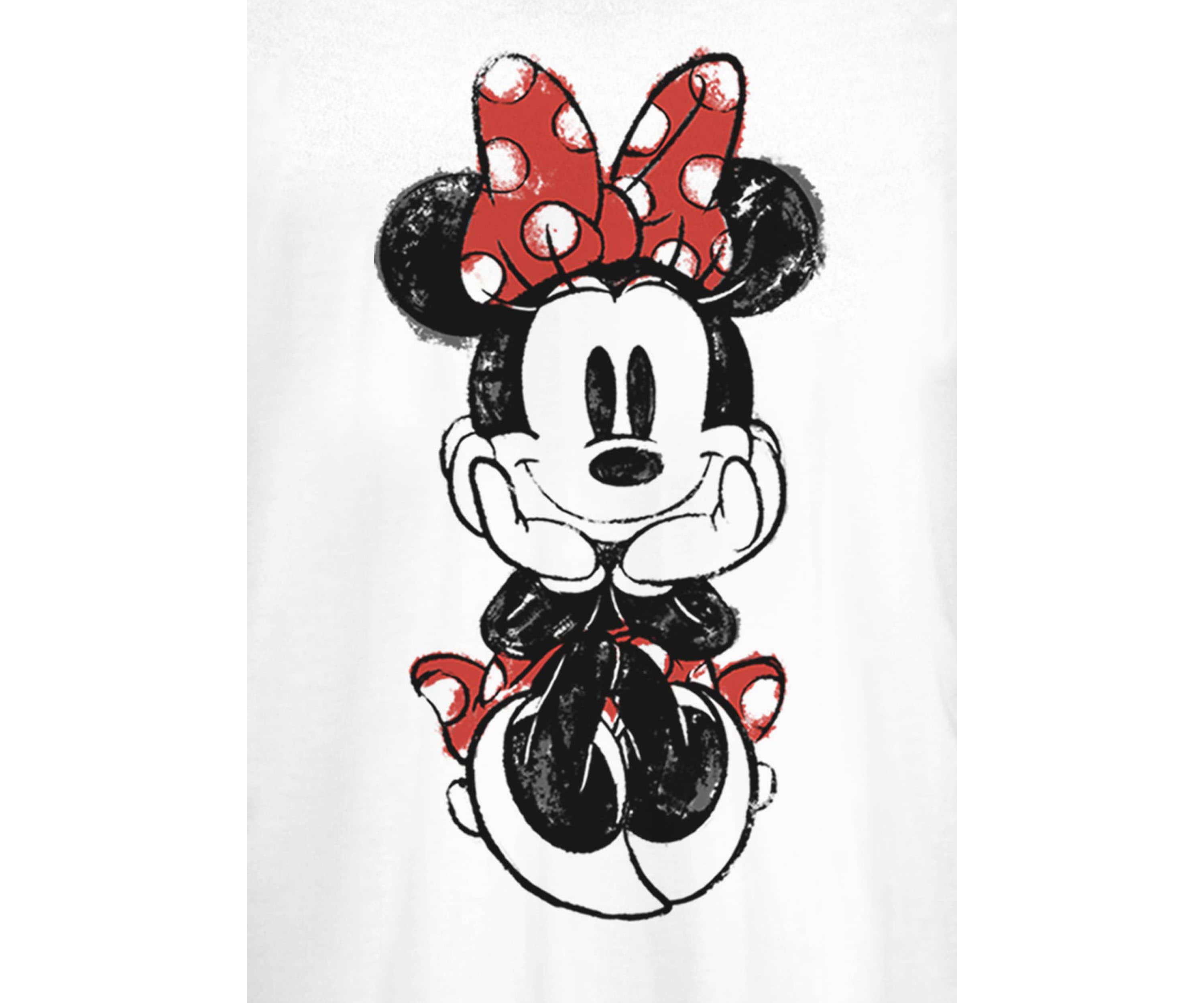 Sitting Minnie Sketch Graphic T-Shirt