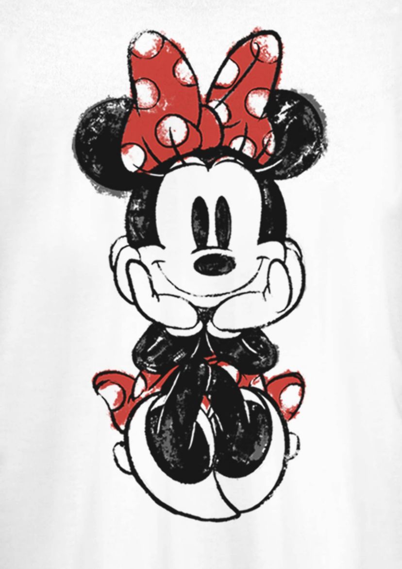 Sitting Minnie Sketch Graphic T-Shirt