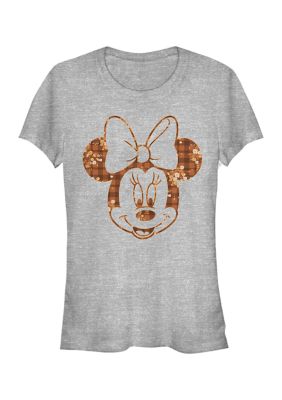 Women's Juniors' Licensed Disney Fall Floral Plaid Minnie T-Shirt, XXL