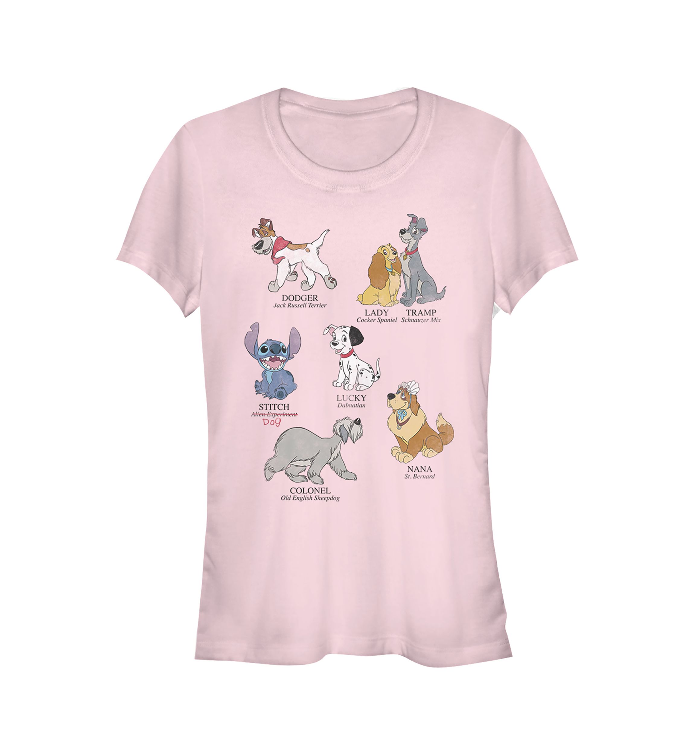 Juniors Licensed Disney Dog Breeds T-Shirt