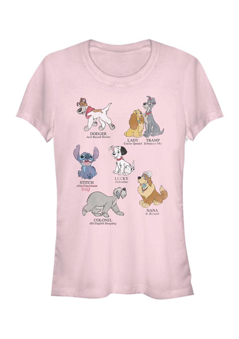 Juniors Licensed Disney Dog Breeds T-Shirt