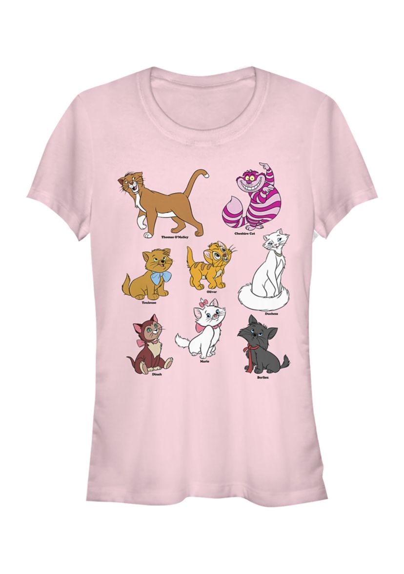 Juniors Licensed Disney Cats Grid T-Shirt