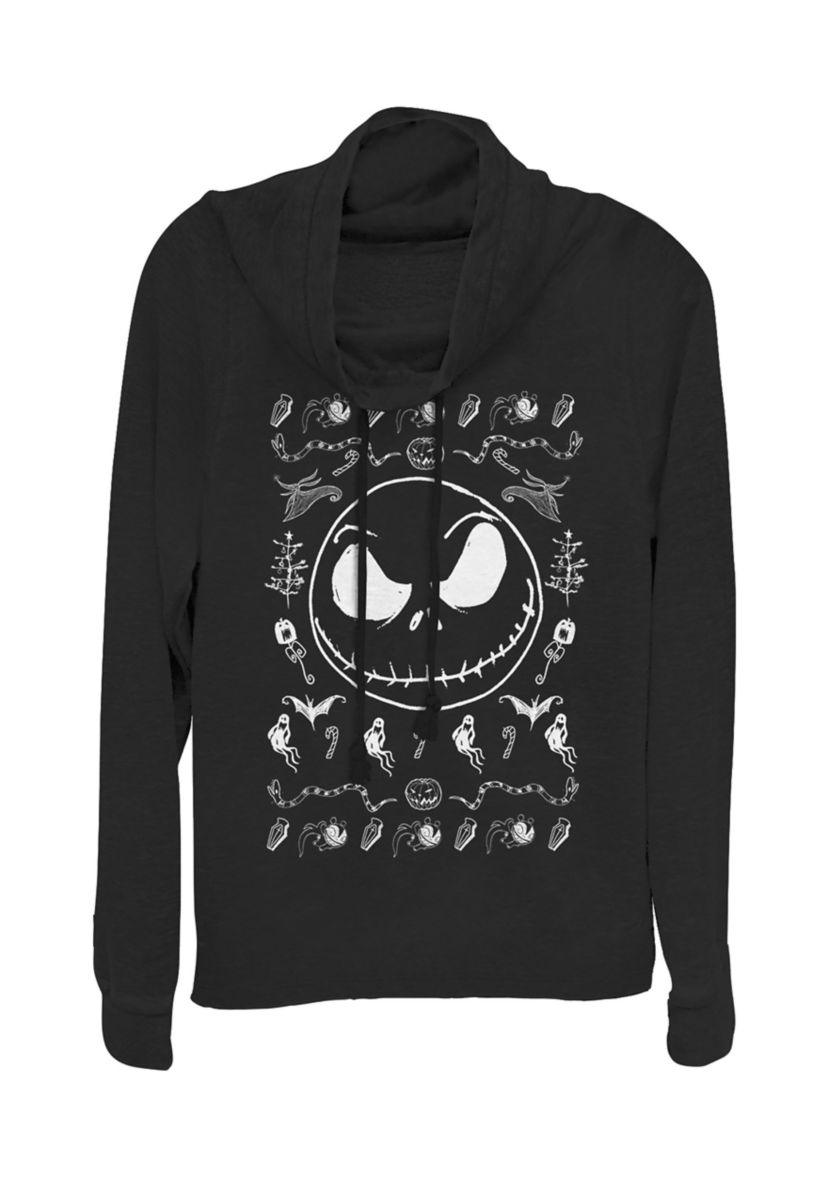 Juniors Licensed Disney Jack Spooky Sweater Pullover Top