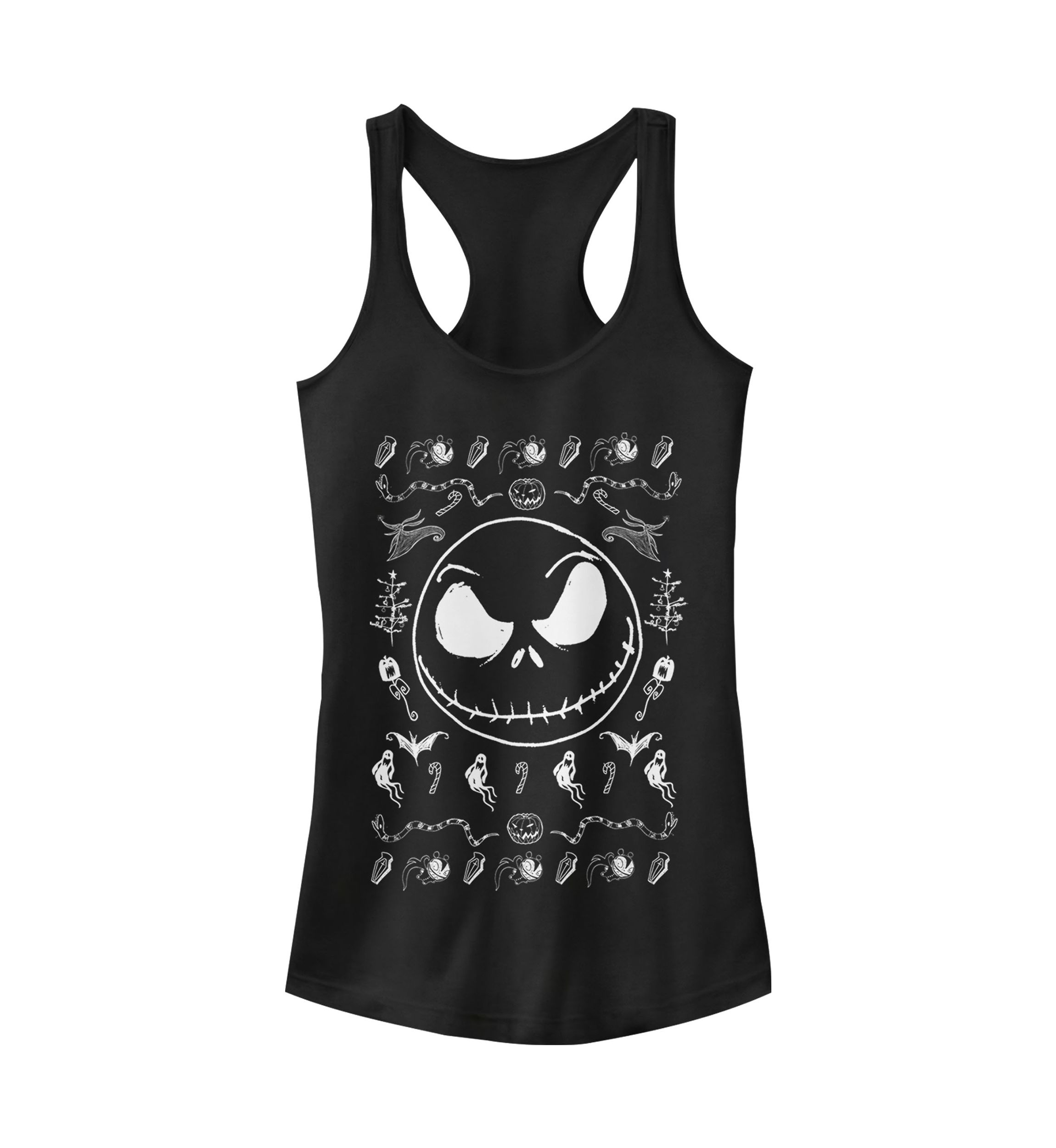 Juniors Licensed Disney Jack Spooky Sweater Tank Top