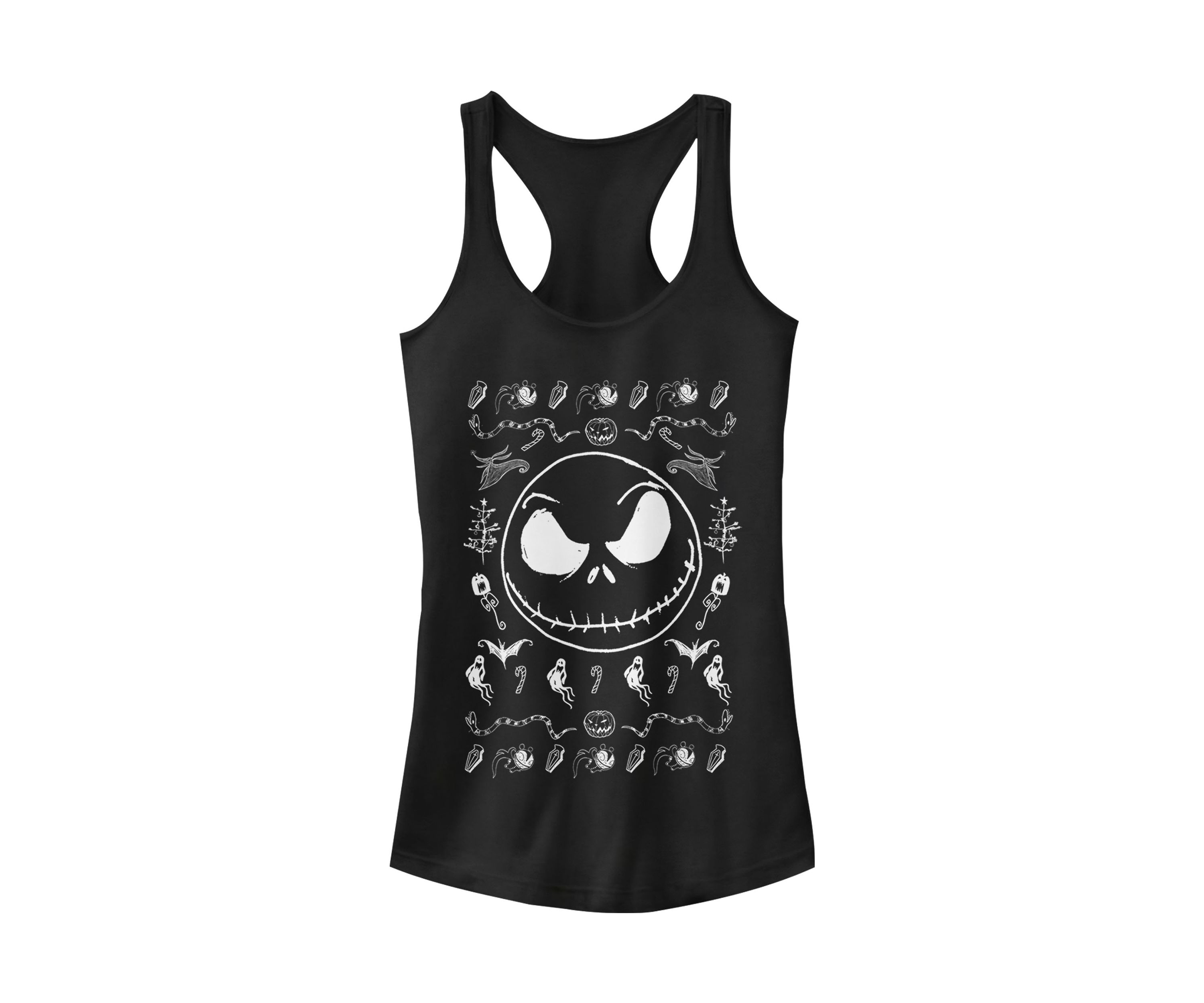 Juniors Licensed Disney Jack Spooky Sweater Tank Top