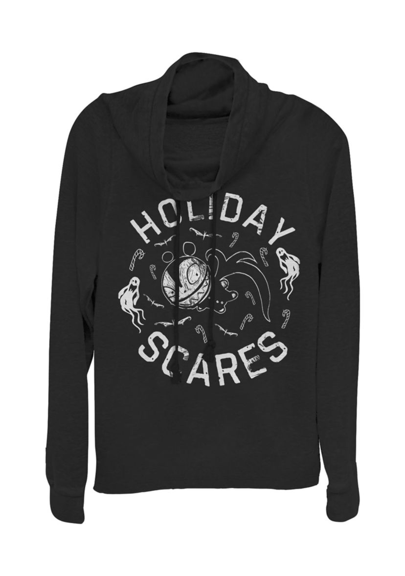 Juniors Licensed Disney Holiday Scares Doll Pullover Top