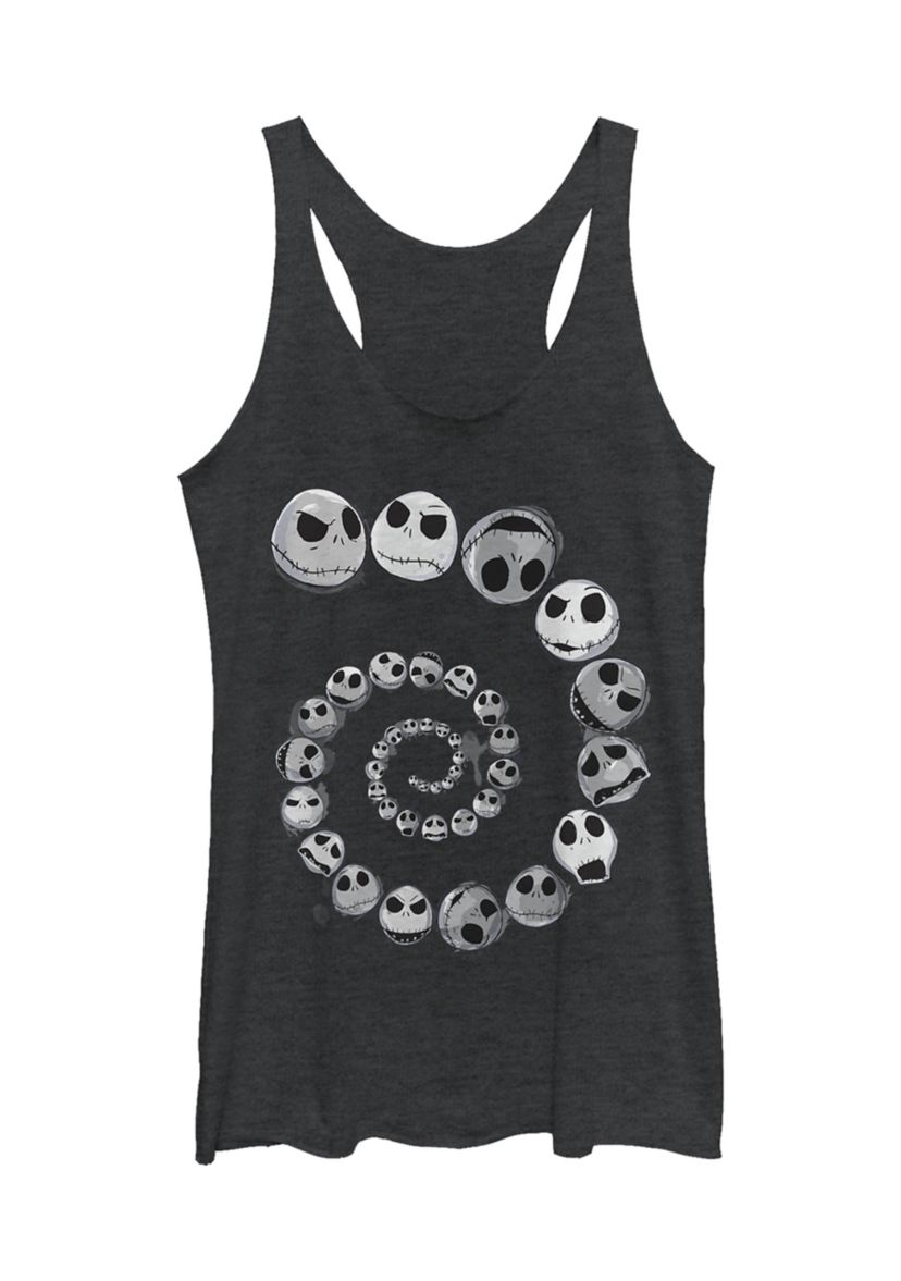 Juniors Licensed Disney Jack Emotions Spiral Tank Top