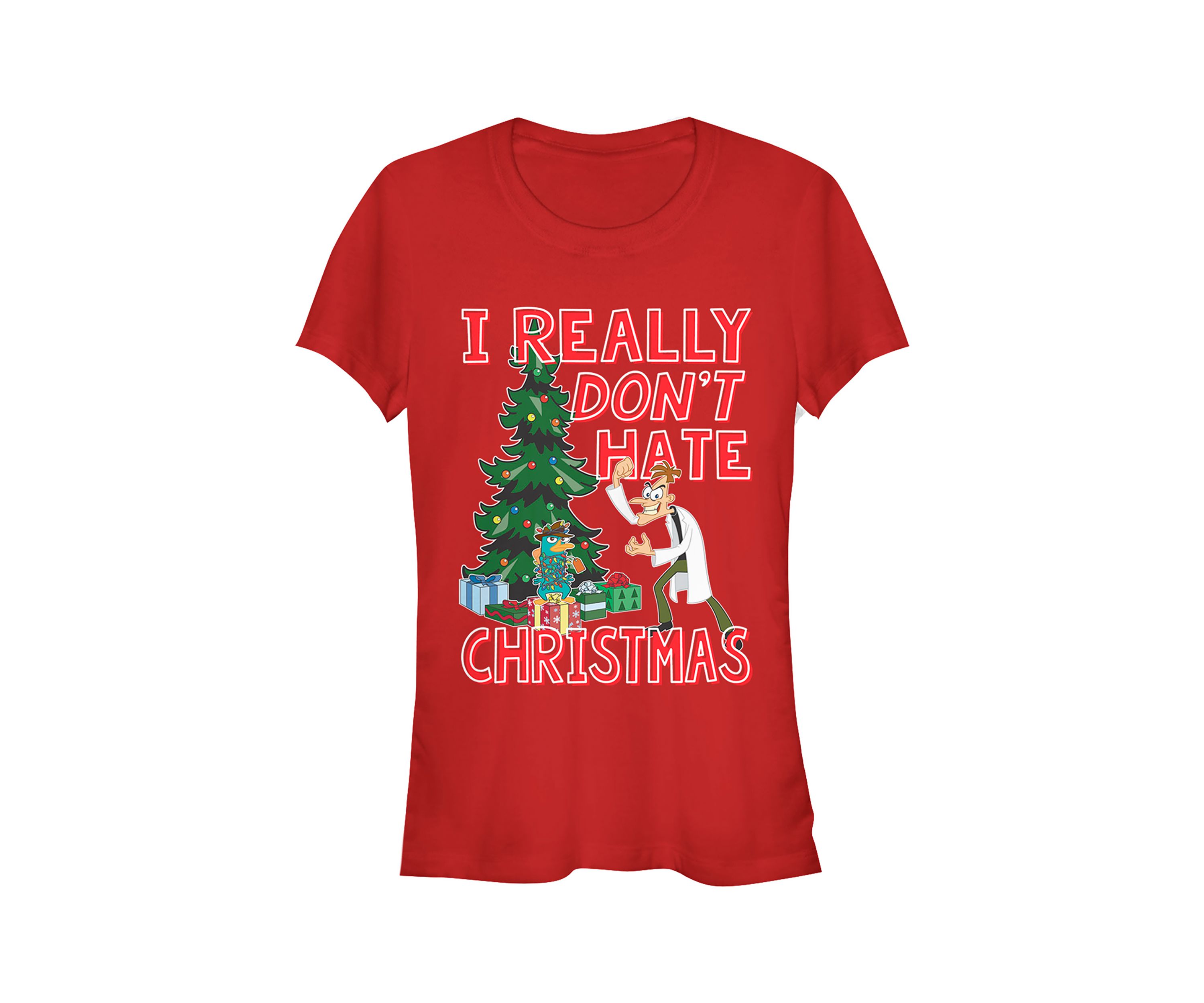 Juniors Phineas and Ferb Doof Christmas T-Shirt