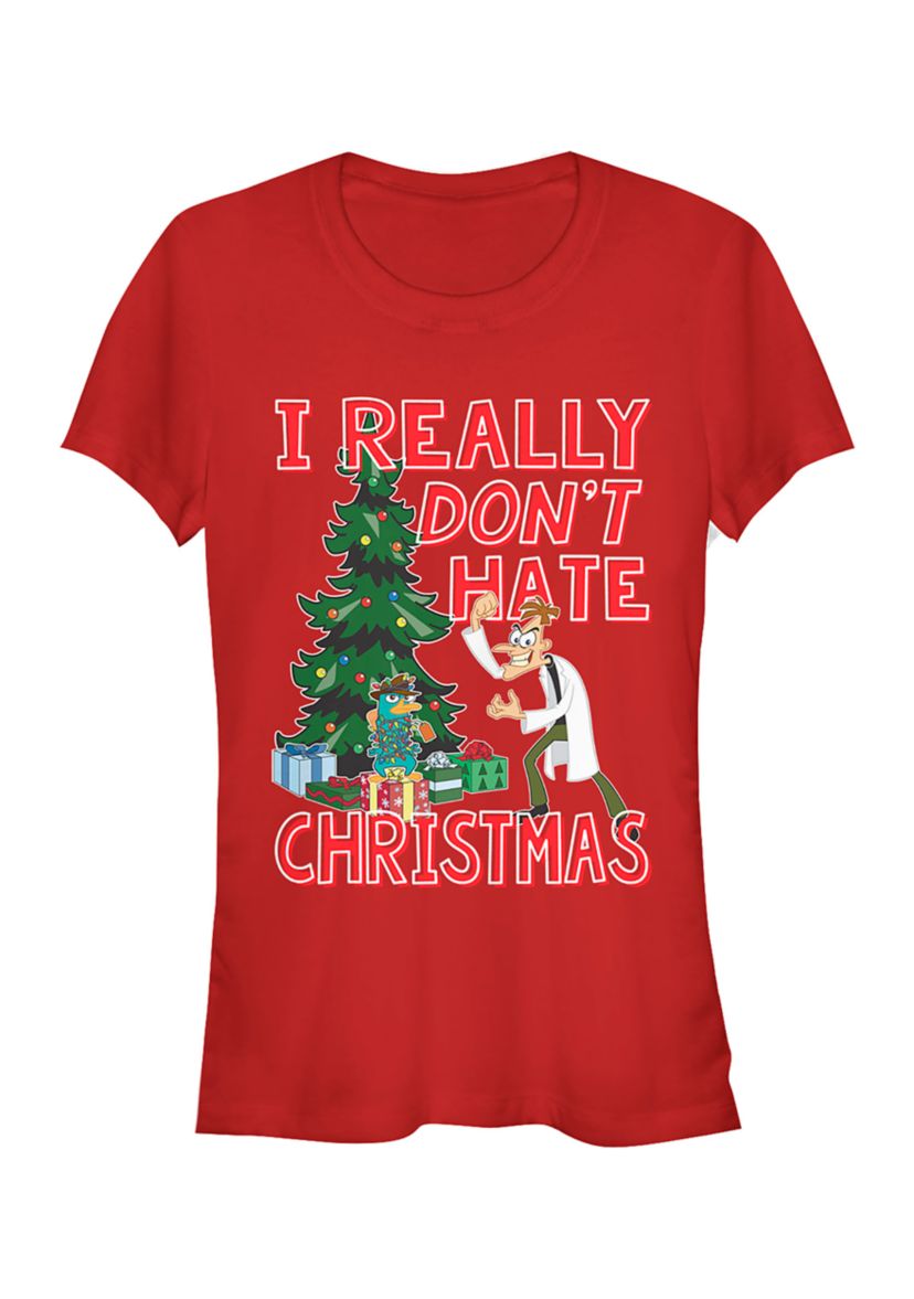 Juniors Phineas and Ferb Doof Christmas T-Shirt