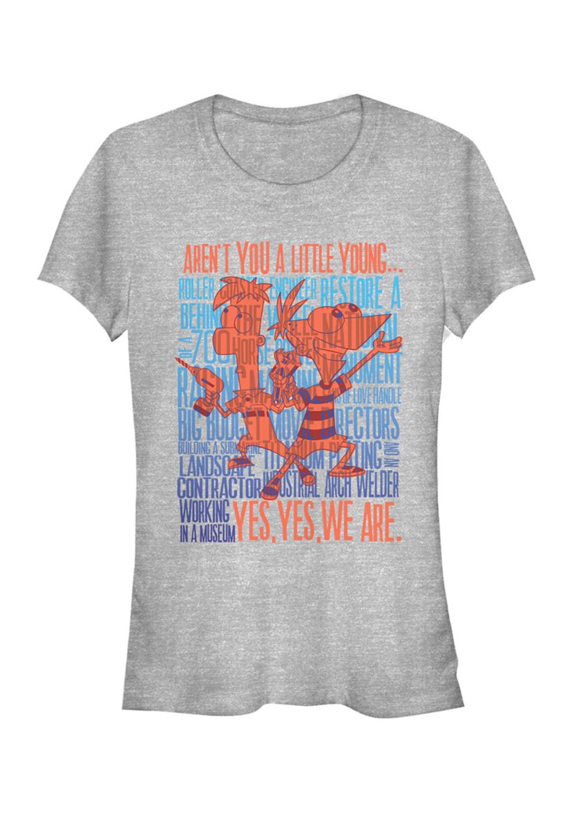 Juniors Phineas and Ferb A Little Young T-Shirt