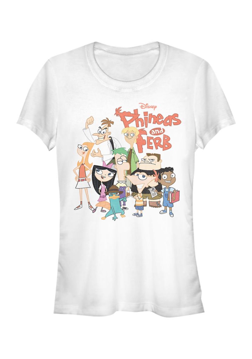 Juniors Phineas and Ferb The Group T-Shirt