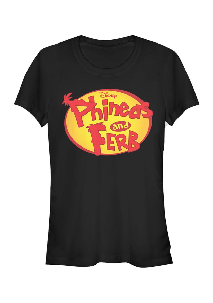 Juniors Phineas and Ferb Oval Logo T-Shirt