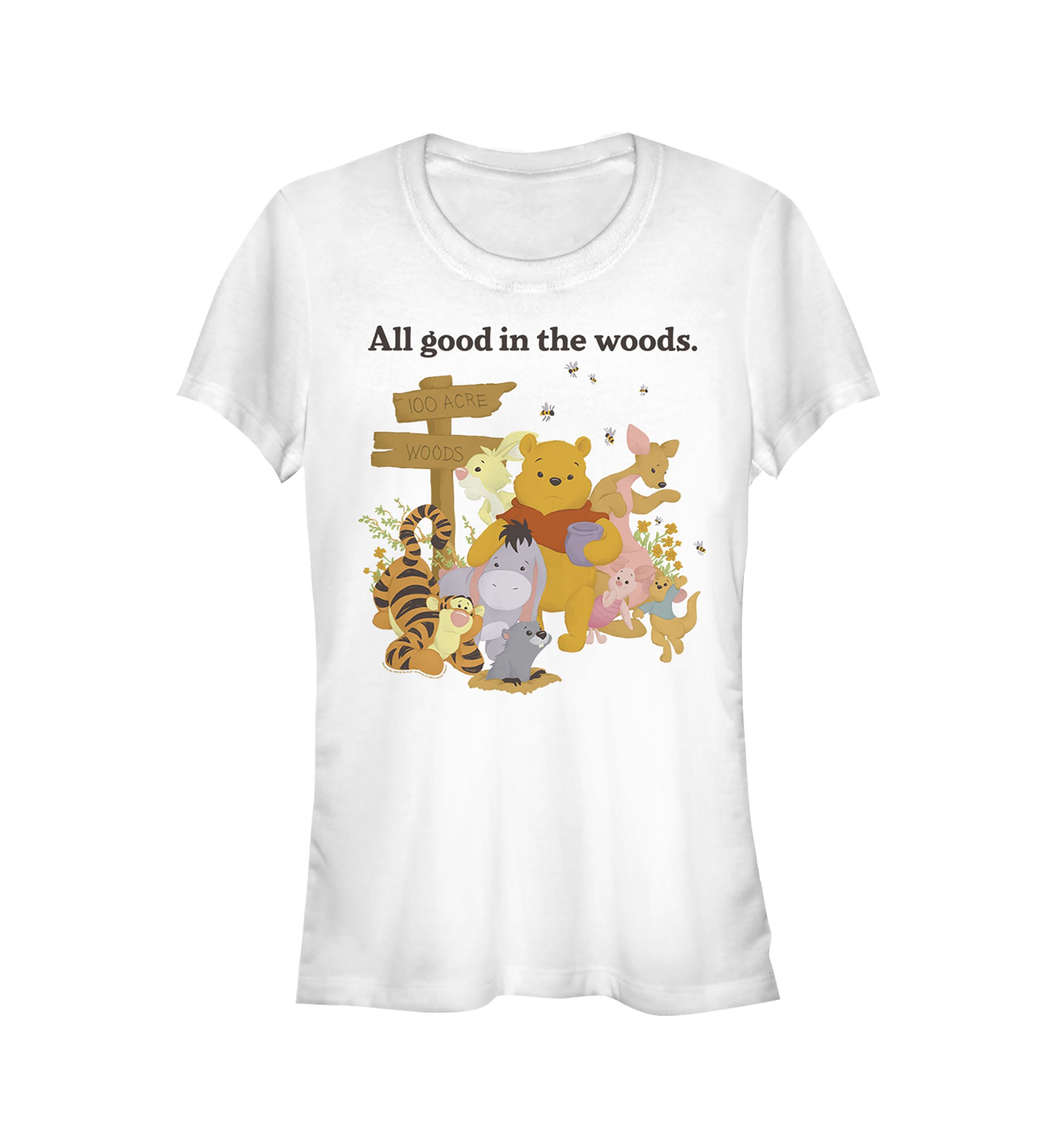 Juniors Licensed Disney Pooh In The Woods T-Shirt