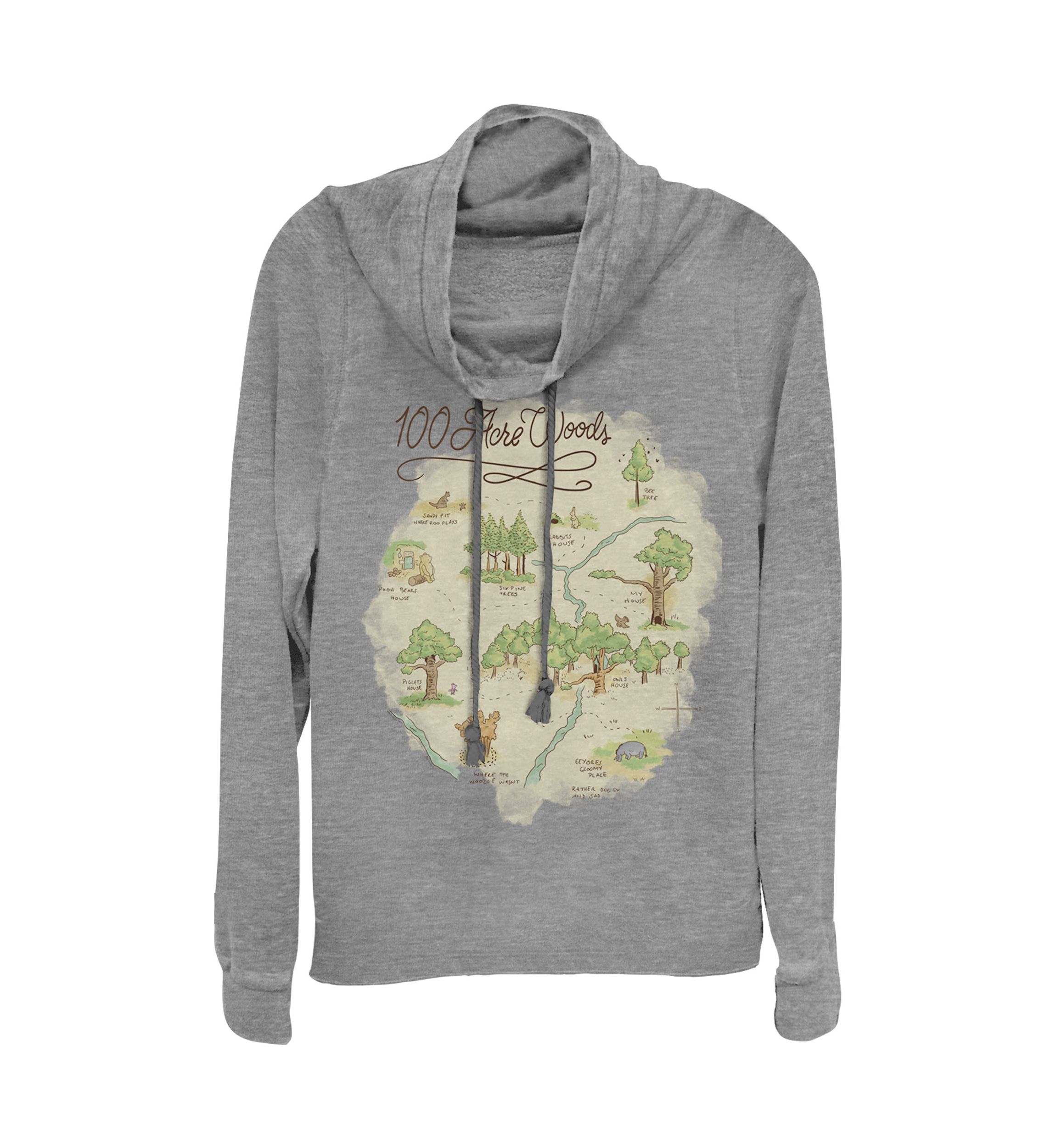 Juniors Licensed Disney Acre Map Pullover Top