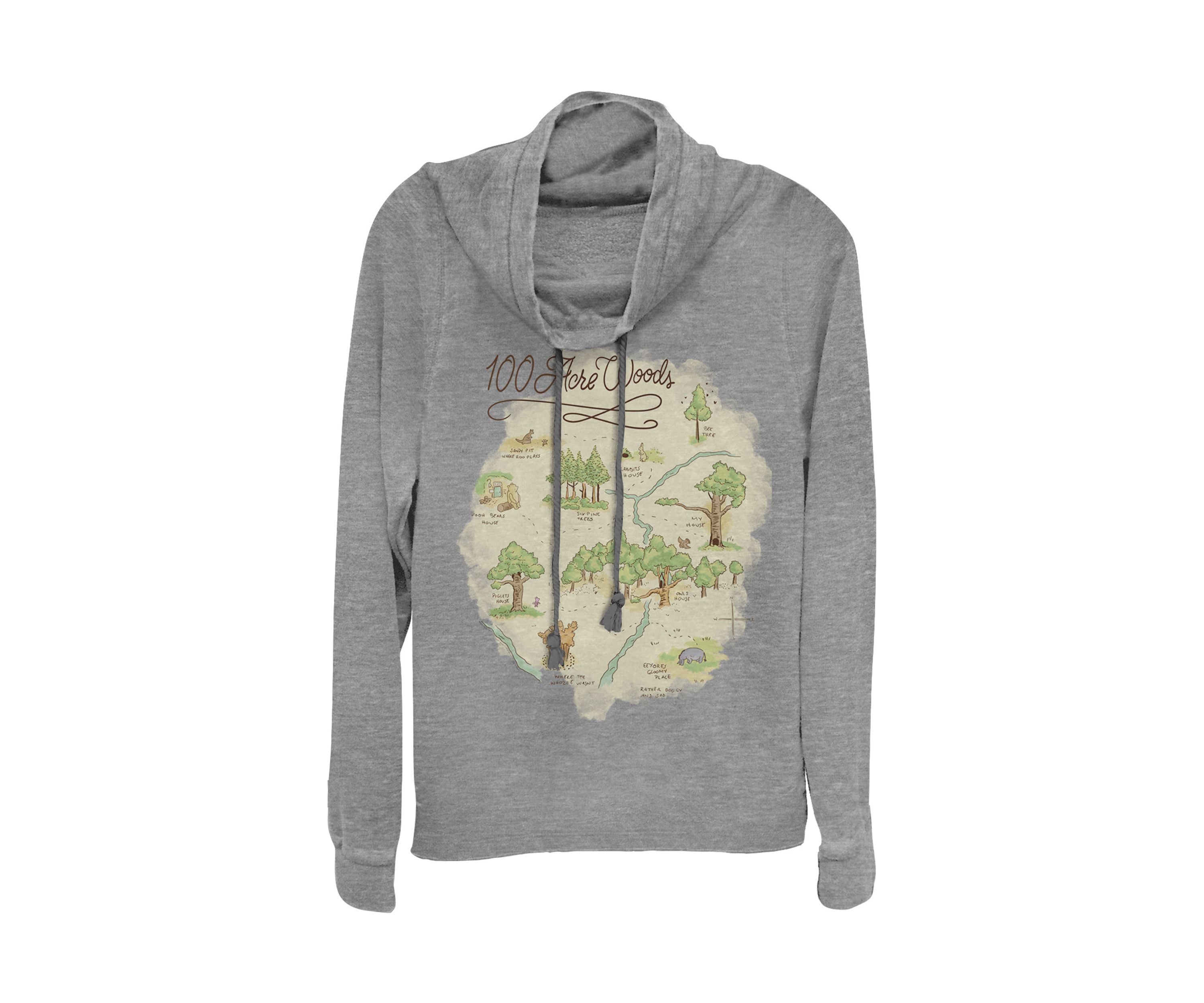 Juniors Licensed Disney Acre Map Pullover Top