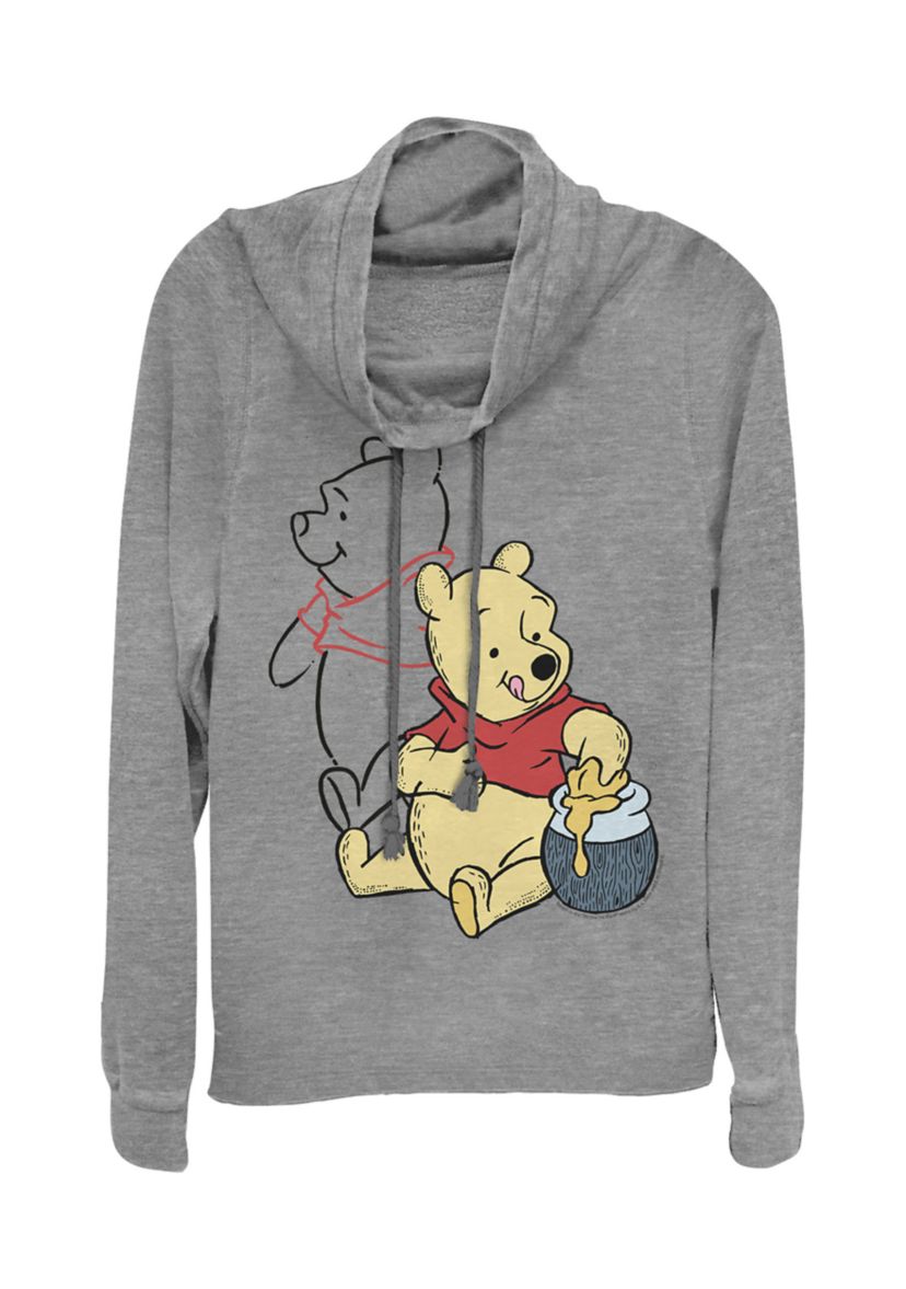 Juniors Licensed Disney Pooh Line Art Pullover Top