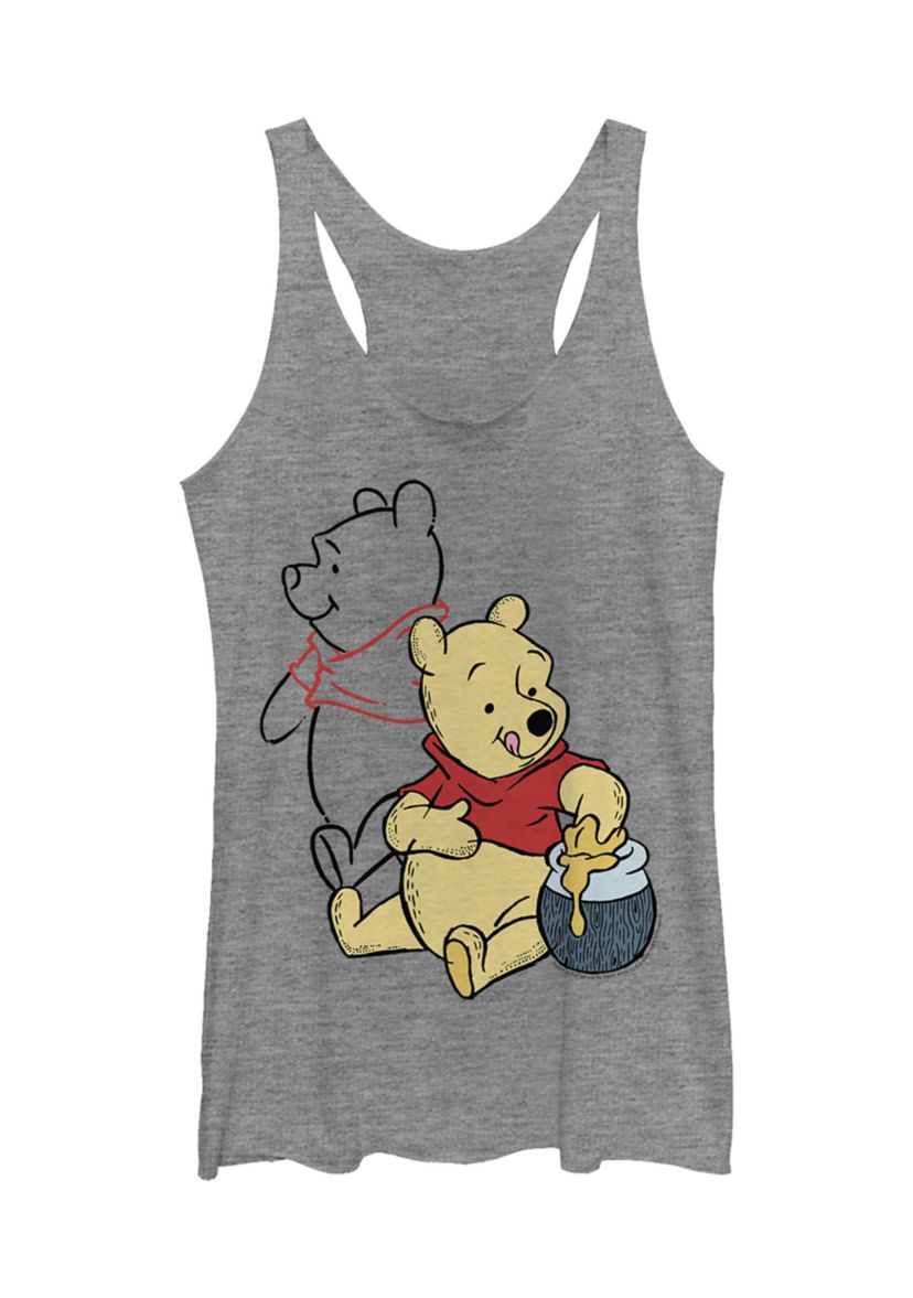 Juniors Licensed Disney Pooh Line Art Tank Top