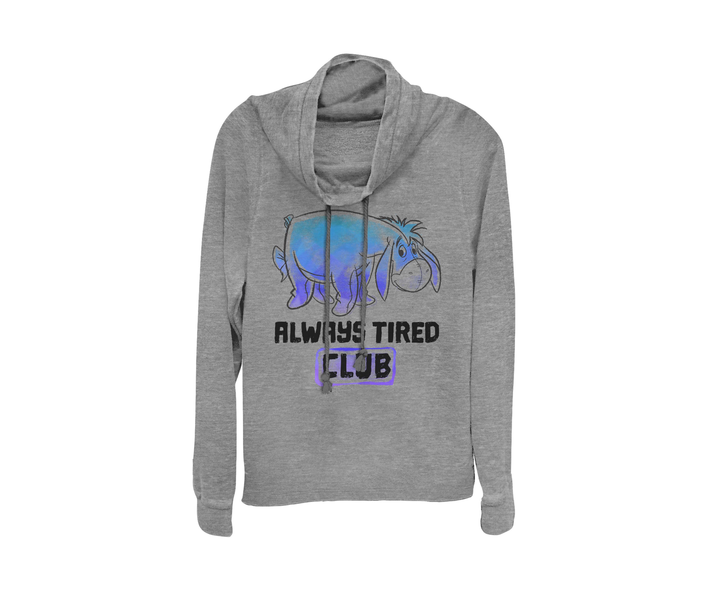 Juniors Licensed Disney Eeyore Tired Club Pullover Top