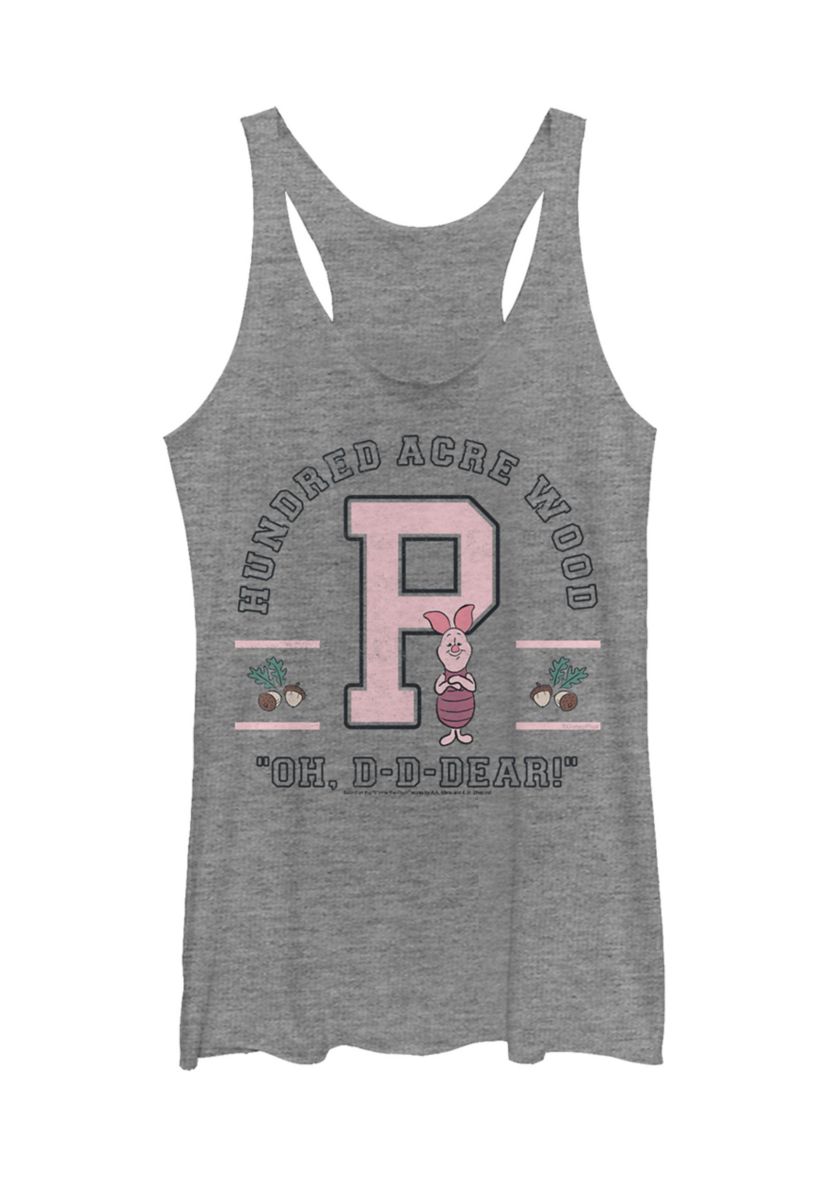 Juniors Licensed Disney Piglet Collegiate Tank Top
