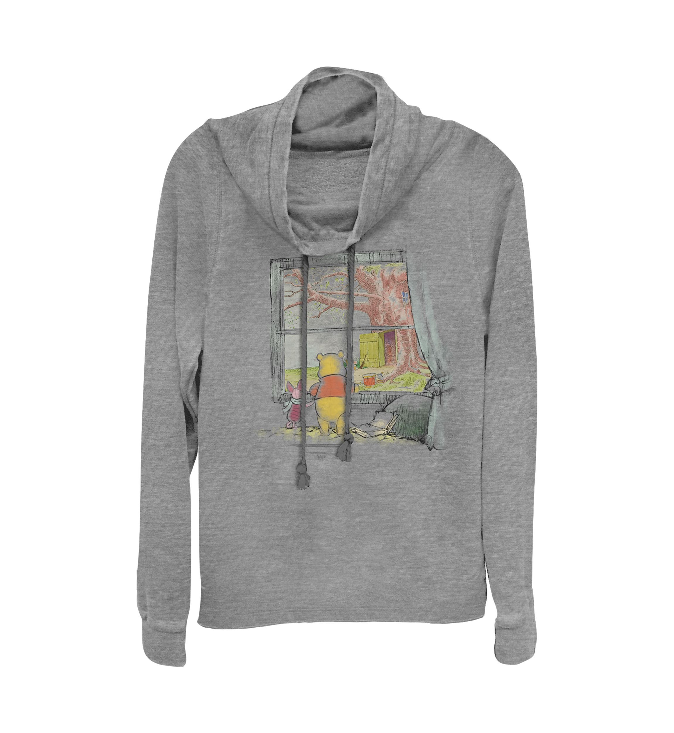 Juniors Licensed Disney Winnie Window Pullover Top