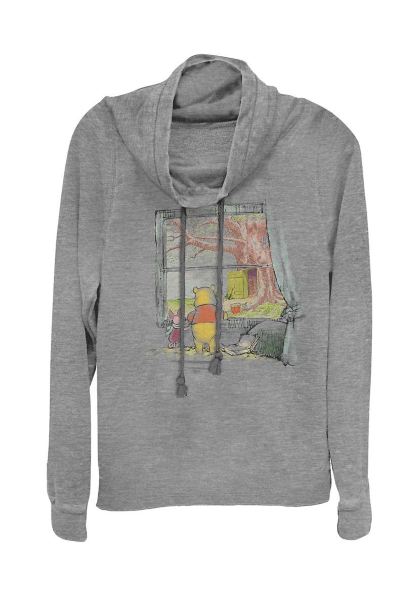 Juniors Licensed Disney Winnie Window Pullover Top