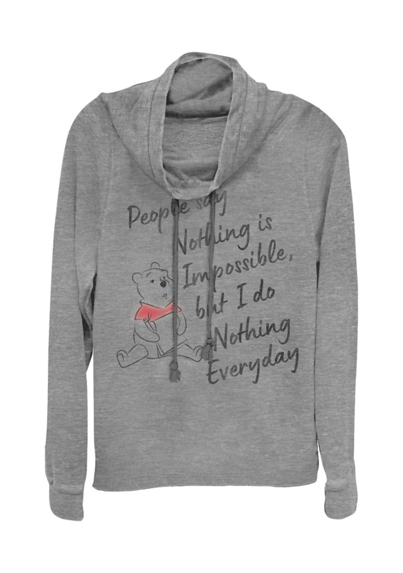 Juniors Licensed Disney Nothing Is Impossible Pullover Top