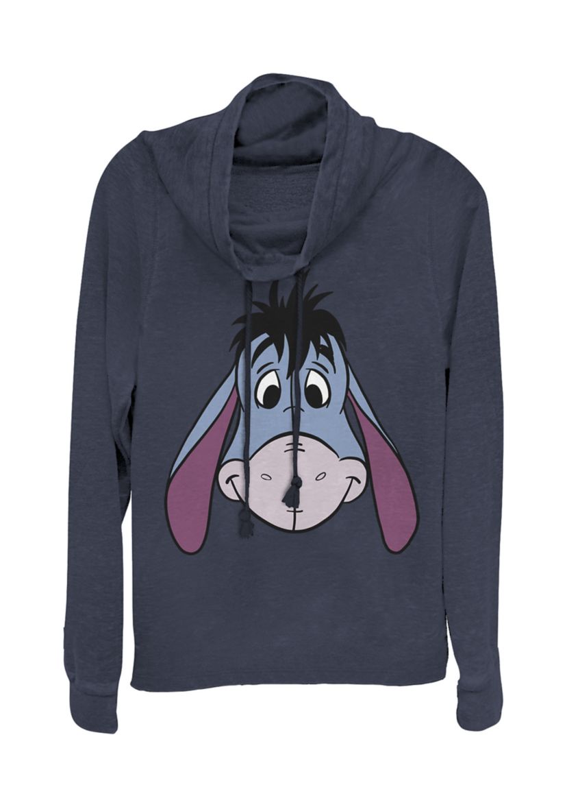 Juniors Licensed Disney Eyore Big Face Pullover Top