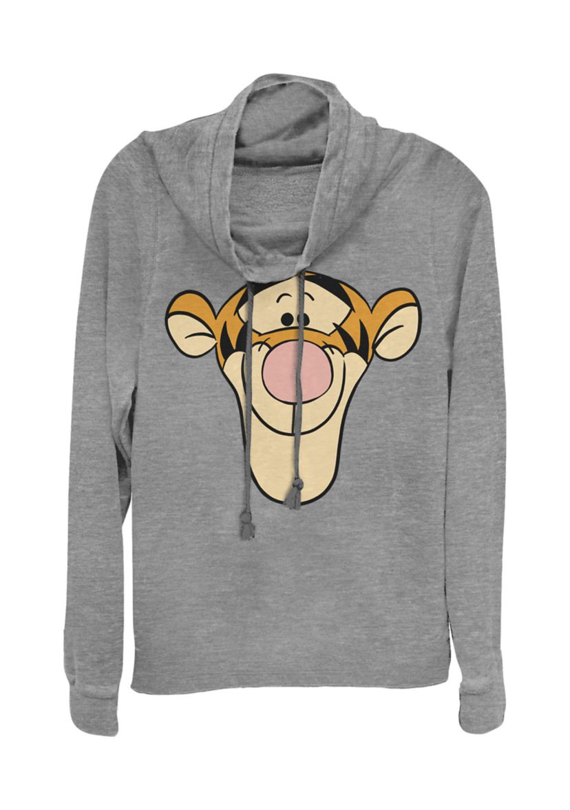 Juniors Licensed Disney Tigger Big Face Pullover Top