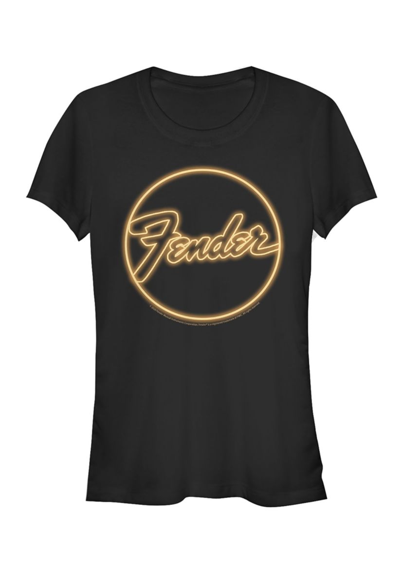 Juniors Neon Logo Graphic T-Shirt