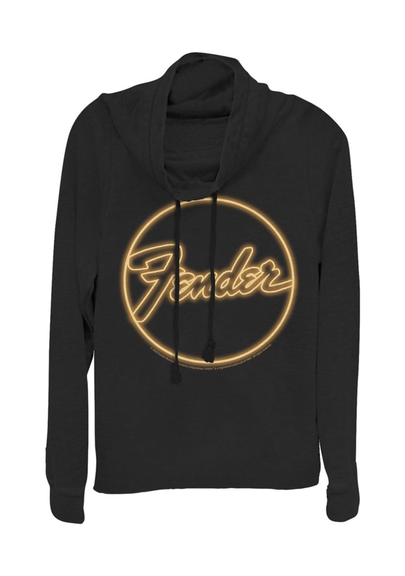 Juniors  Neon Logo Pullover Graphic Top
