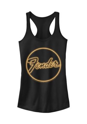 Fender Women's Juniors' Neon Logo Graphic Tank Top, Black, 2XL