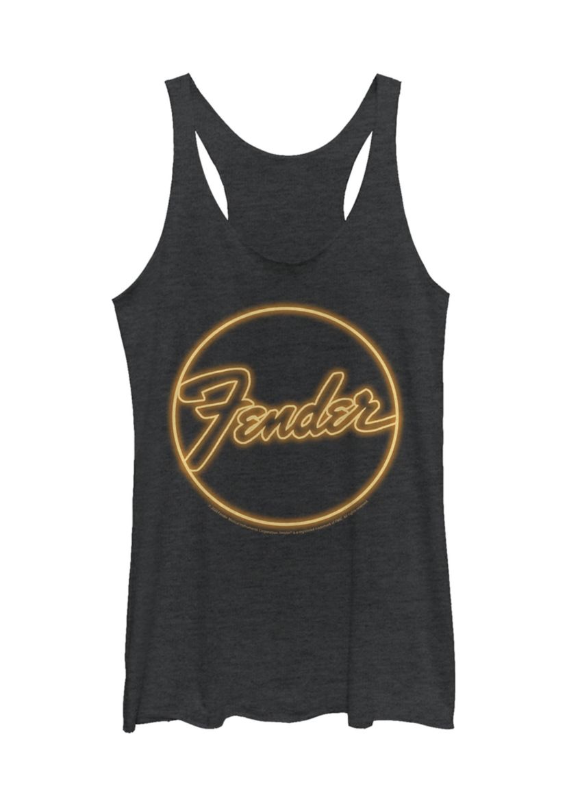 Juniors Neon Logo Graphic Tank