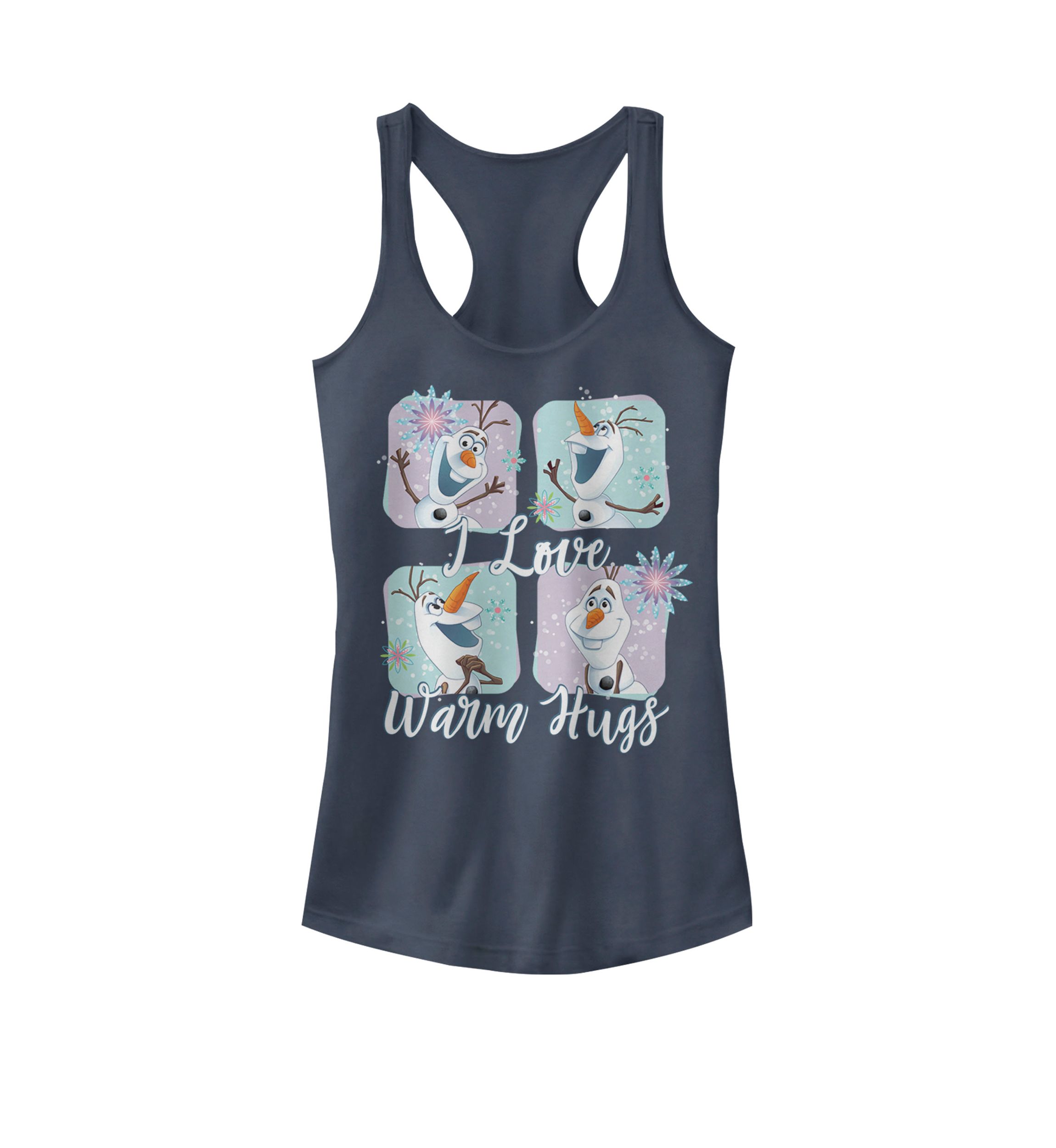 Frozen Olaf Love Warm Hugs Colorful Racerback Tank